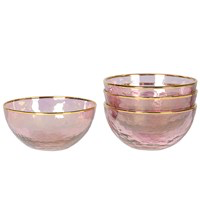 Pink and Gold Glass Bowl