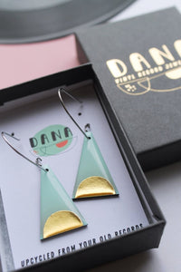 Dana - Retro Mint Vinyl Triangles with Copper