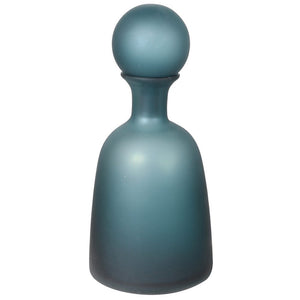 Navy Glass Ball Top Bottle/ Decanter