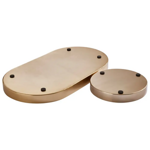 Set of 2 Navy, Gold and Mint Trays