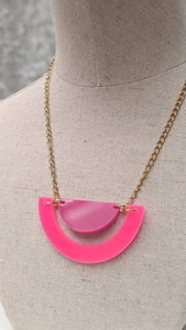 Pink Semi circle necklace