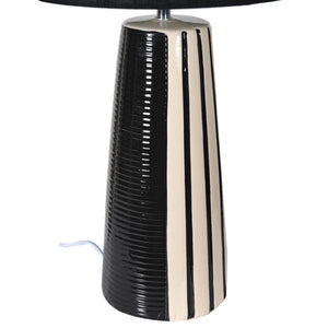 Black and Cream Stripe Lamp