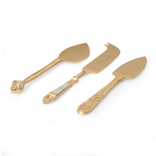 HKLiving - Set of 3 Gold Cheese Knives