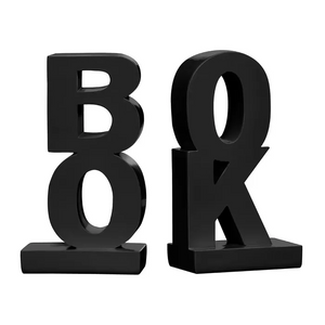 Pair of Black Book Bookends