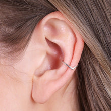 Sterling Silver Triangle Hoop Ear Cuff